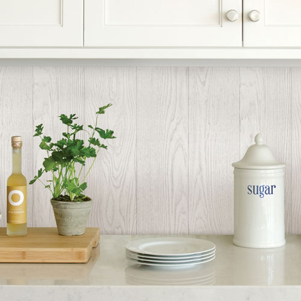 InHome Timber Peel & Stick Wallpaper - White