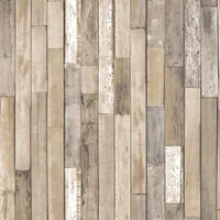 InHome Weathered Plank Barn Peel & Stick Wallpaper - Brown