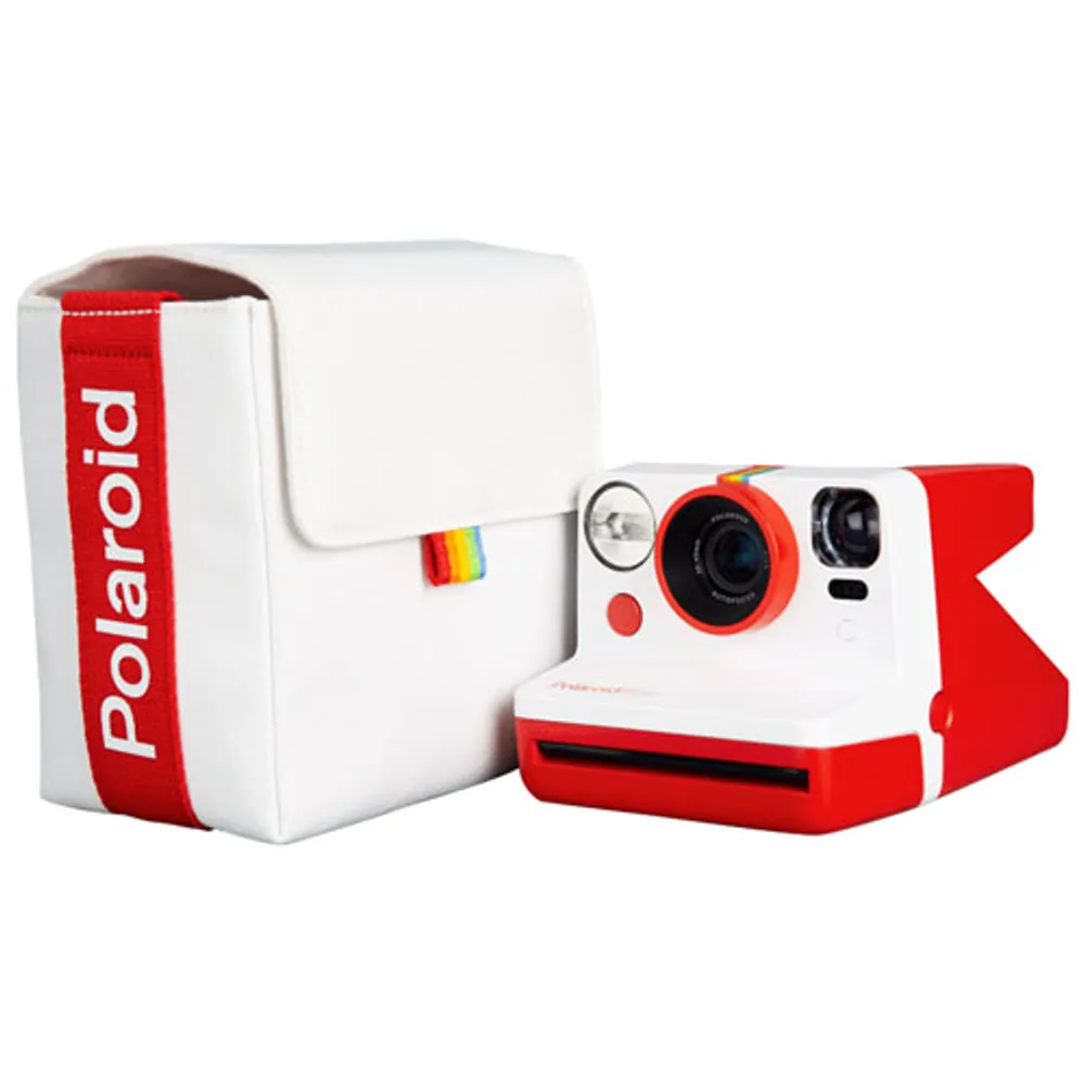 Polaroid Now Bundle with Black Camera and Red Travel Pouch