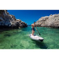 Aqua Marina Drift 10 ft. 10 in. Inflatable Stand-Up Paddleboard w/ Fishing Rod Holders - Grey/White
