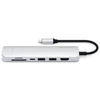 Satechi Slim 7-Port USB-C Multi-Port Adapter with 4K HDMI & Ethernet (ST-UCSMA3S) - Silver