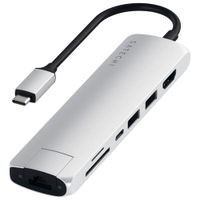 Satechi Slim 7-Port USB-C Multi-Port Adapter with 4K HDMI & Ethernet (ST-UCSMA3S) - Silver