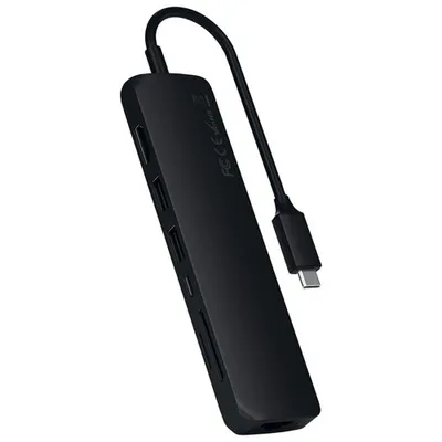Satechi Slim 7-Port USB-C Multi-Port Adapter with 4K HDMI & Ethernet (ST-UCSMA3K) - Black