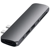 Concentrateur USB-C à 7 ports de Satechi + HDMI 4K pour MacBook Pro/Air (ST-CMBPM) - Gris cosmique