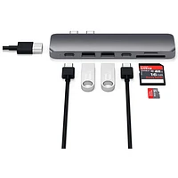 Concentrateur USB-C à 7 ports de Satechi + HDMI 4K pour MacBook Pro/Air (ST-CMBPM) - Gris cosmique