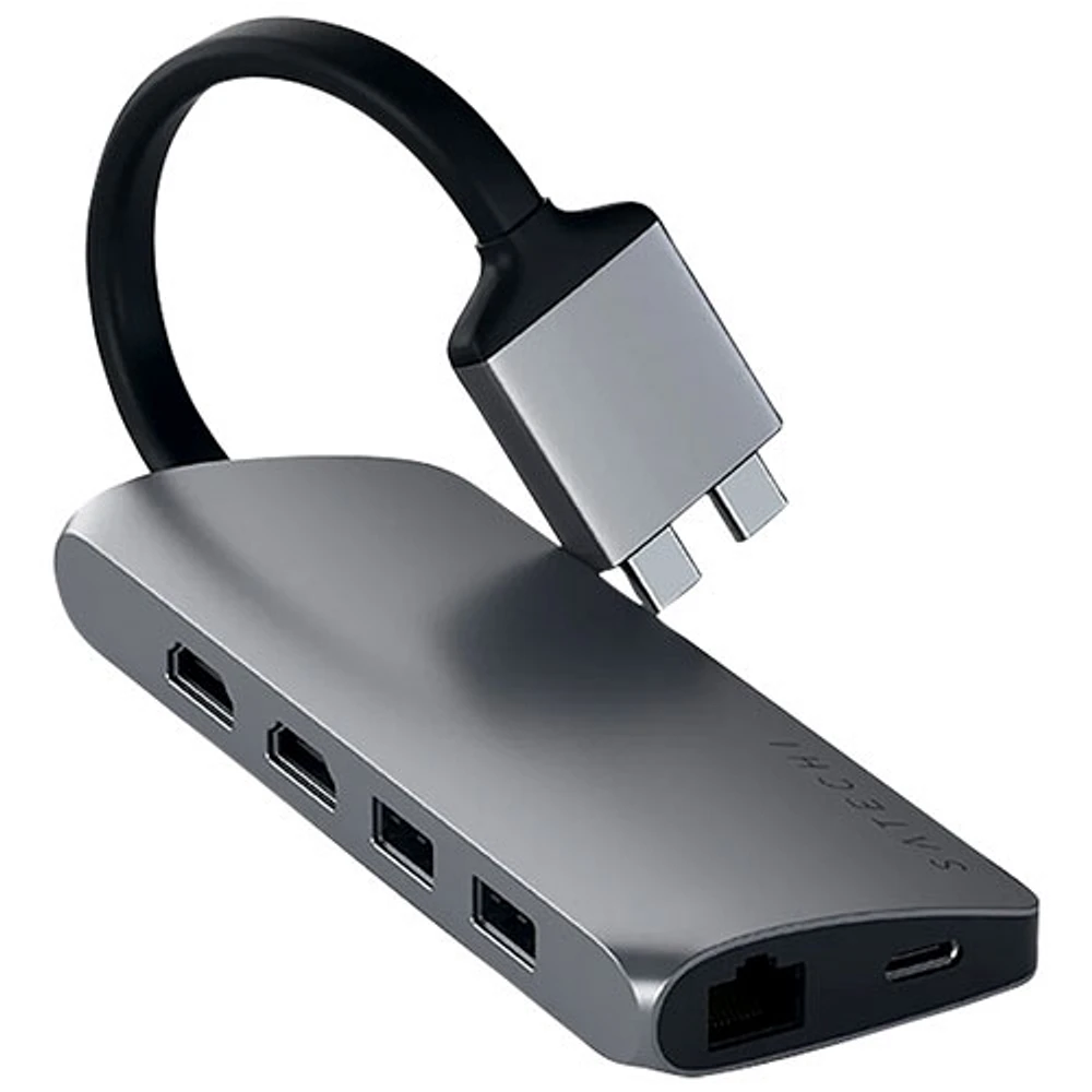 Adaptateur USB-C multimédia double à 6 ports de Satechi (ST-TCDMMAM) - Gris cosmique