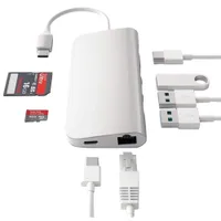 Satechi 8-Port USB-C Multi-Port Adapter with 4K HDMI & Ethernet (ST-TCMAS) - Silver