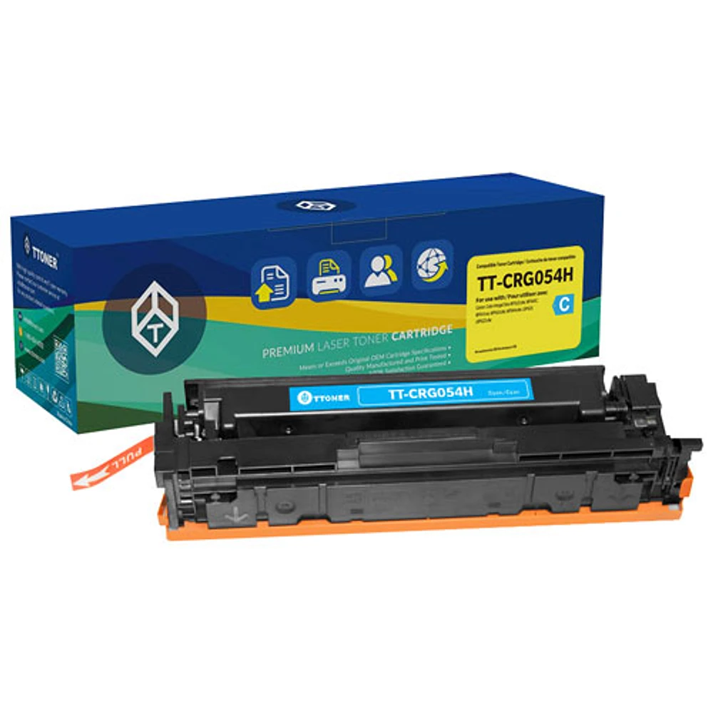 TToner Cyan Toner Cartridge Compatible with Canon (TT-CRG054H)