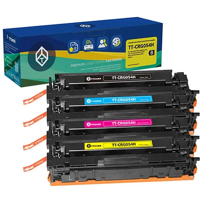 TToner Black/Colour Toner Cartridge Compatible with Canon (TT-CRG054H) - 4 Pack