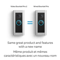 Sonnette vidéo avec fil Wi-Fi Pro de Ring - Nickel satiné