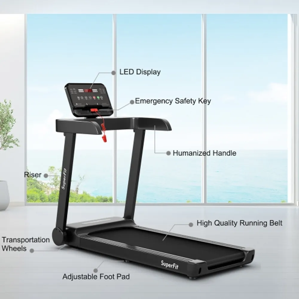 SuperFit 2.25HP 2 in 1 Folding Treadmill Jogging Machine W/APP