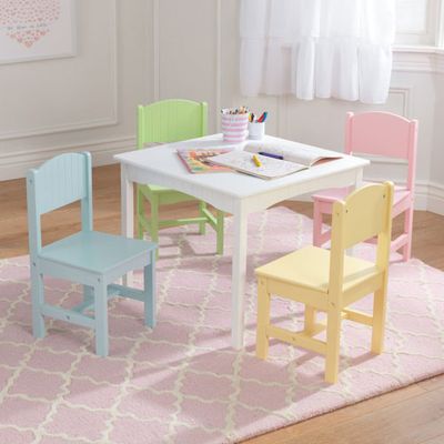 KidKraft Nantucket 5-Piece Table & Chair Set - Pastel