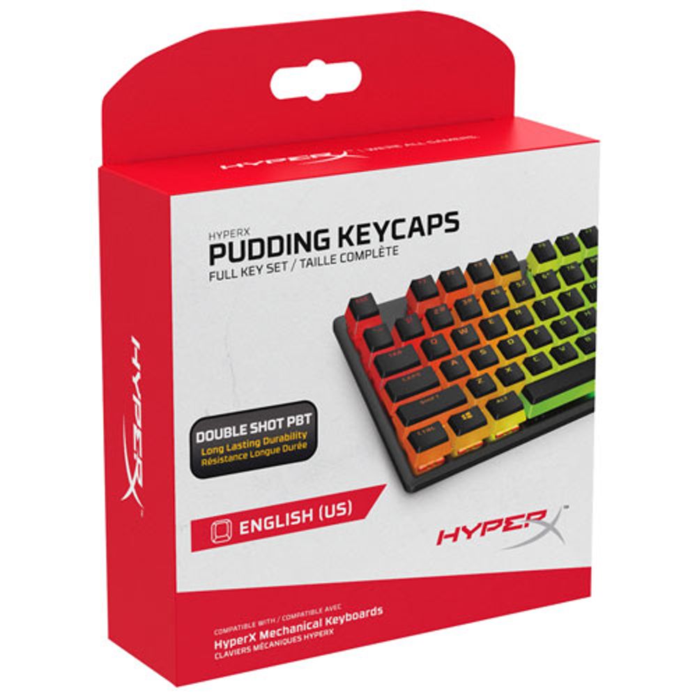 HyperX Mechanical Keyboard Pudding Keycaps - Full Set - Black - English