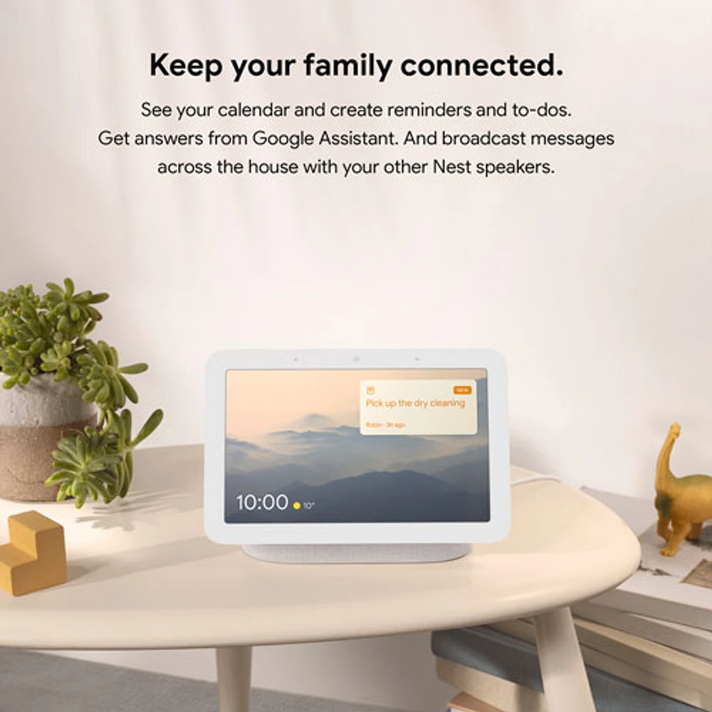 Écran intelligent Nest Hub de Google (2e gén.) avec Assistant Google - Craie