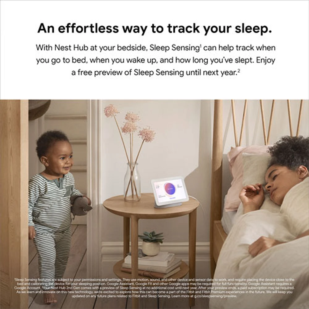 Écran intelligent Nest Hub de Google (2e gén.) avec Assistant Google - Craie