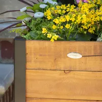 Grapevine Urban Garden Square Wood Planter with Shelf - Brown