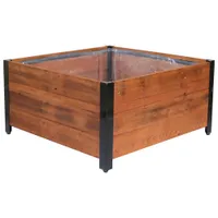 Grapevine 30" Urban Garden Square Wood Planter - Brown