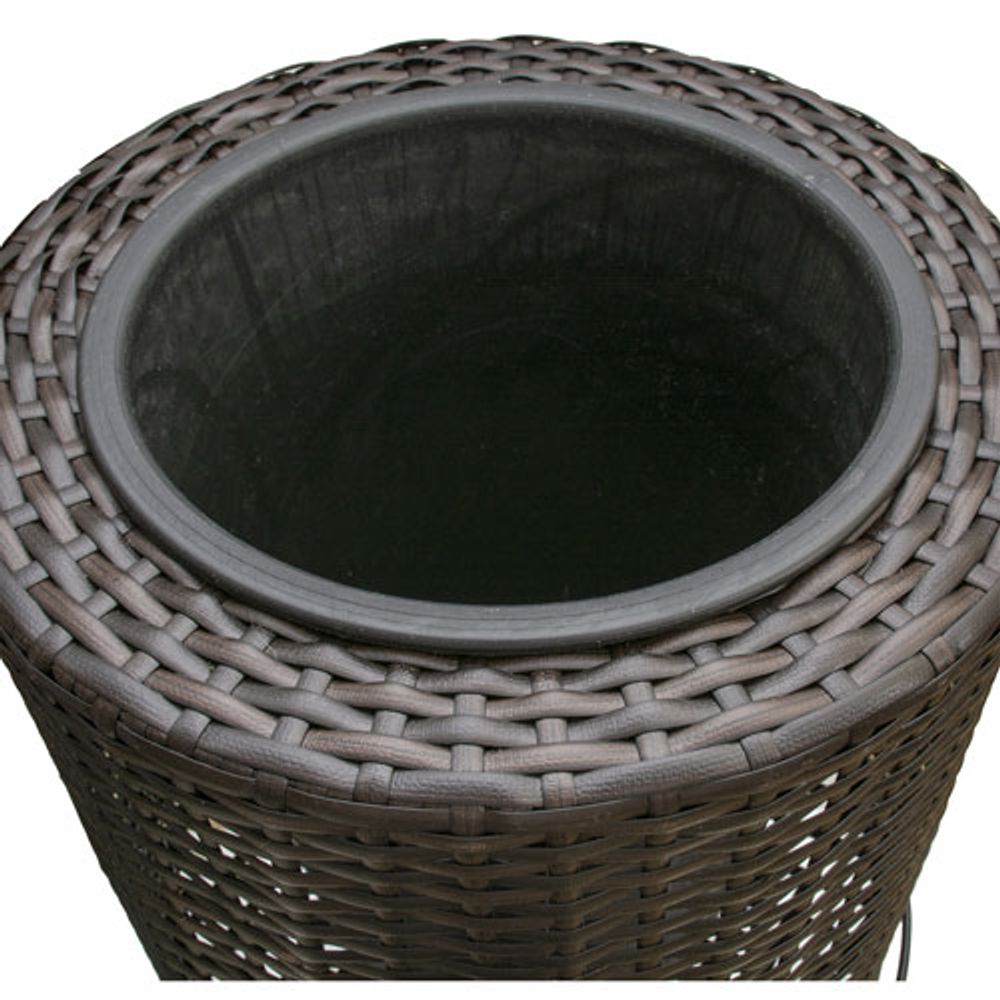 Grapevine Tall Round Wicker Planter - Brown