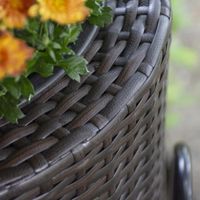 Grapevine Tall Round Wicker Planter - Brown