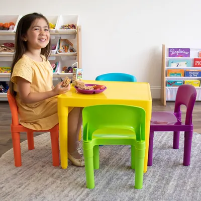 Humble Crew Plastic 5-Piece Kids Table & Chair Set - Vivid