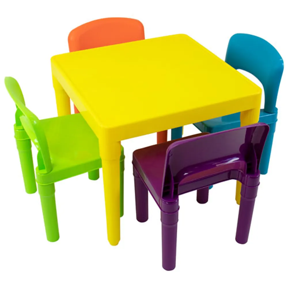 Humble Crew Plastic 5-Piece Kids Table & Chair Set - Vivid