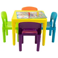 Humble Crew Plastic 5-Piece Kids Table & Chair Set - Vivid