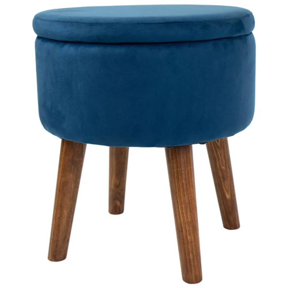 Humble Crew Sloan Round Storage Footrest Ottoman - Navy