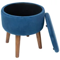 Humble Crew Sloan Round Storage Footrest Ottoman - Navy