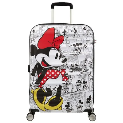 Valise rigide de 25 po Disney Wavebreaker d'American Tourister - Blanc/Minnie Mouse