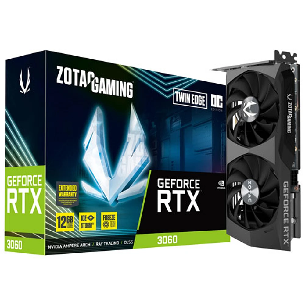 Carte graphique NVIDIA GeForce RTX 3060 Twin Edge OC de ZOTAC avec mémoire GDDR6 de 8 Go