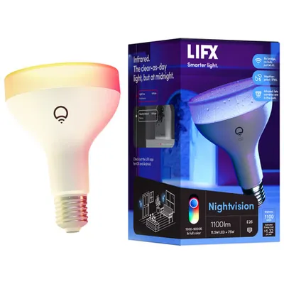 LIFX Nightvision BR30 Wi-Fi LED Light Bulb with Infrared - 1100lm - Multi-Colour