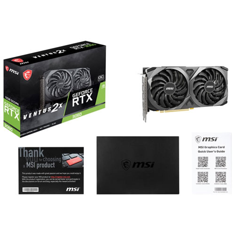 MSI NVIDIA GeForce RTX 3060 VENTUS 2X OC 12GB GDDR6 Video Card