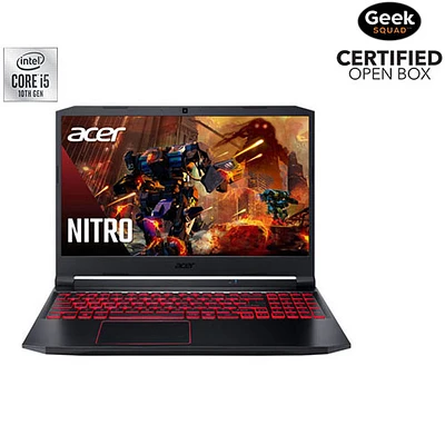 Boîte ouverte - Port jeu 15,6po Nitro 5 Acer- Noir (Core i5-10300H Intel, SSD 512Go, RAM 12Go, cart gra GTX 1650 Ti)