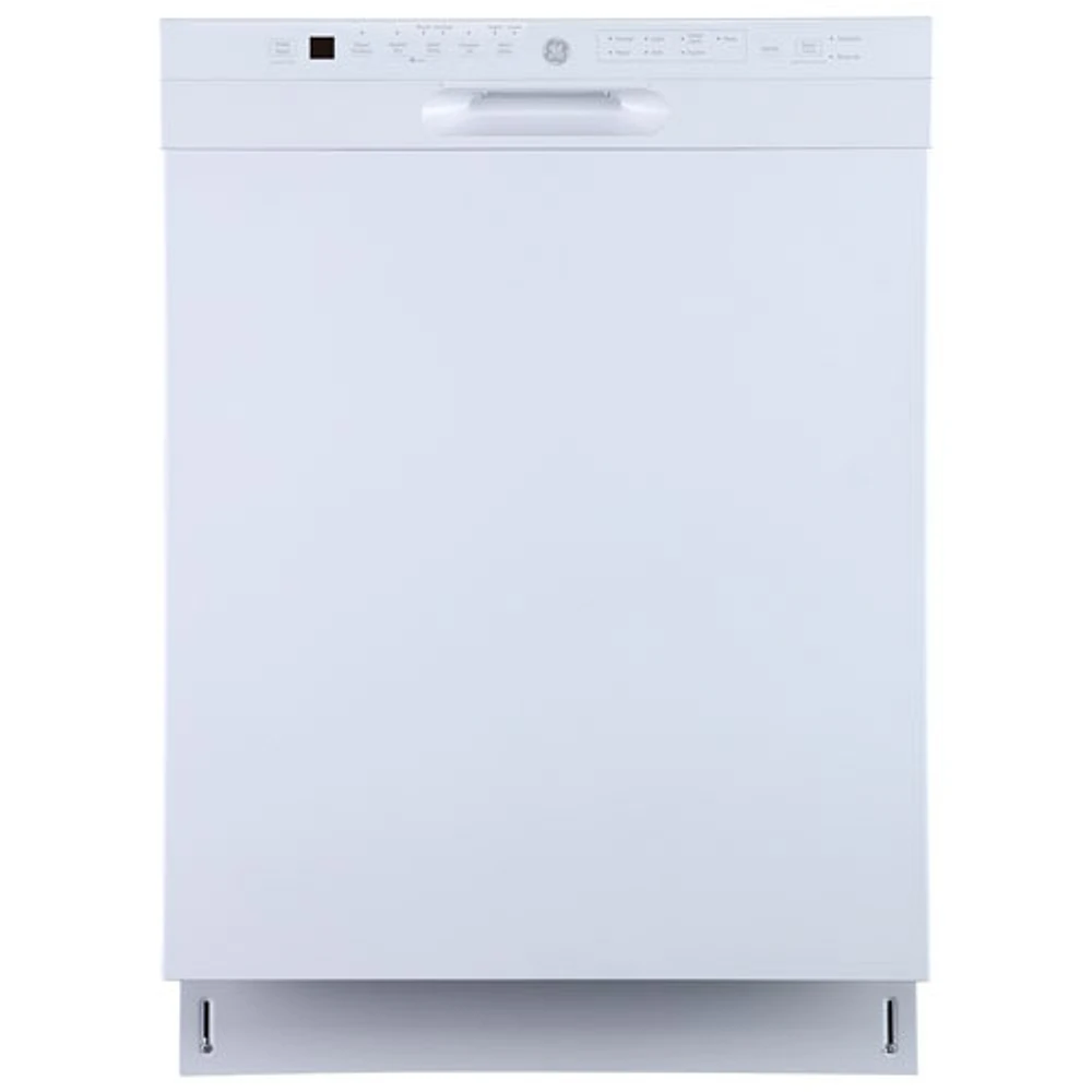 Lave-vaisselle encastrable 24 po 48 dB avec cuve en inox et 3e panier de GE (GBF655SGPWW) - Blanc