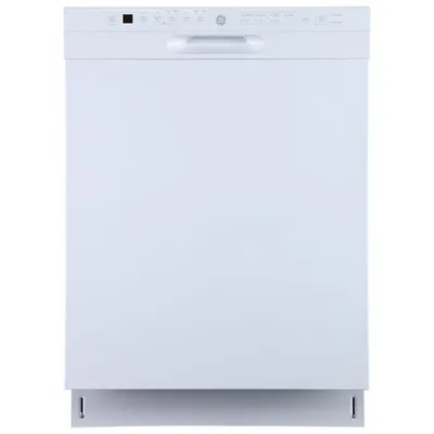 Lave-vaisselle encastrable 24 po 48 dB avec cuve en inox et 3e panier de GE (GBF655SGPWW) - Blanc