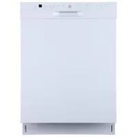 GE 24" 48dB Built-In Dishwasher with Stainless Steel Tub & Third Rack (GBF655SGPWW) - White