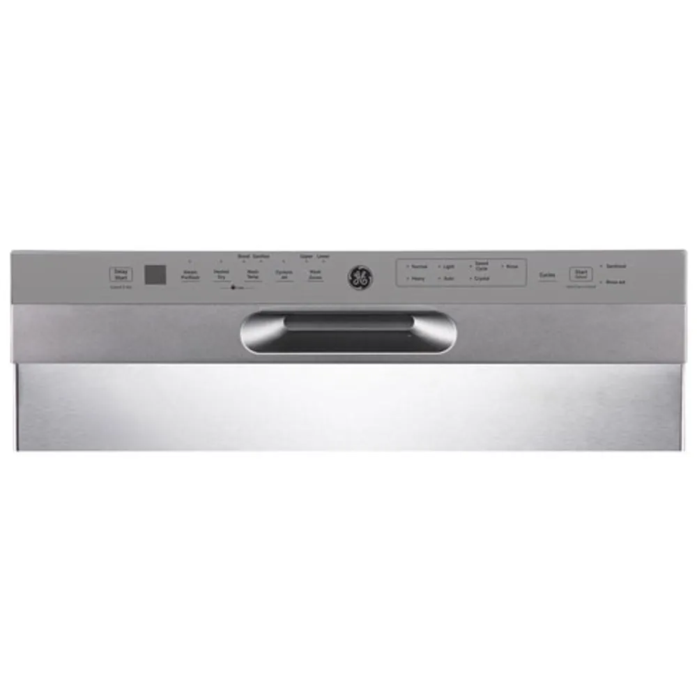 Lave-vaisselle encastrable 24 po 48 dB avec cuve inox et troisième panier de GE (GBF655SSPSS) - Inox