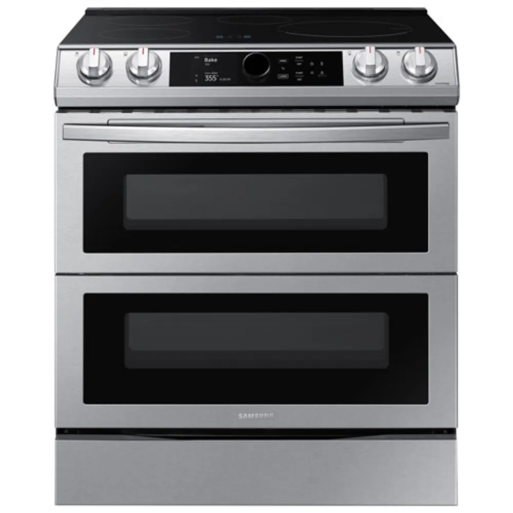 Samsung 30" 6.3 Cu. Ft. Double Oven Slide-In Induction Range (NE63T8951SS) - Stainless Steel