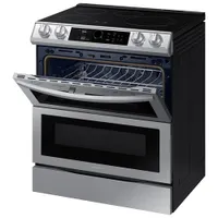 Samsung 30" 6.3 Cu. Ft. Double Oven Slide-In Induction Range (NE63T8951SS) - Stainless Steel