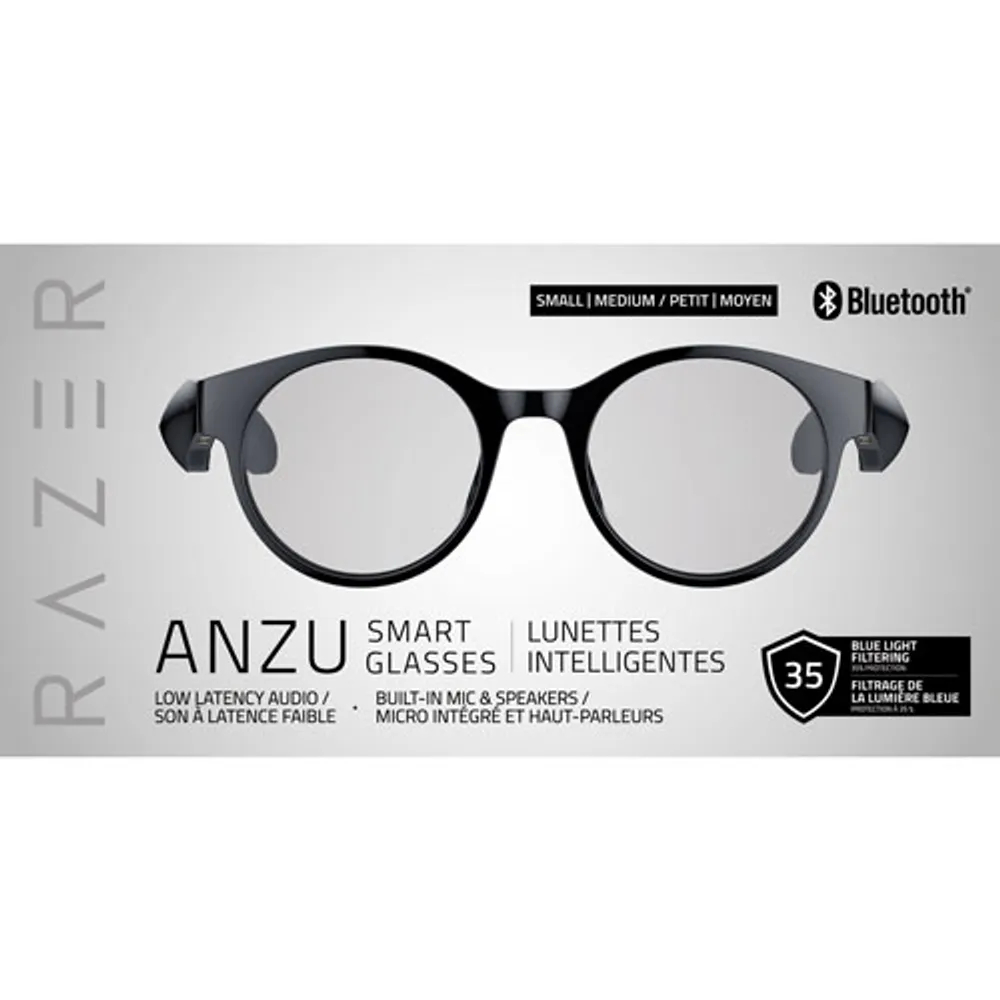 Razer Anzu Smart Bluetooth Audio Sunglasses - Round - Small to Med/Large - Black