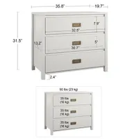 Monarch Hill Haven Contemporary 3-Drawer Dresser - Grey