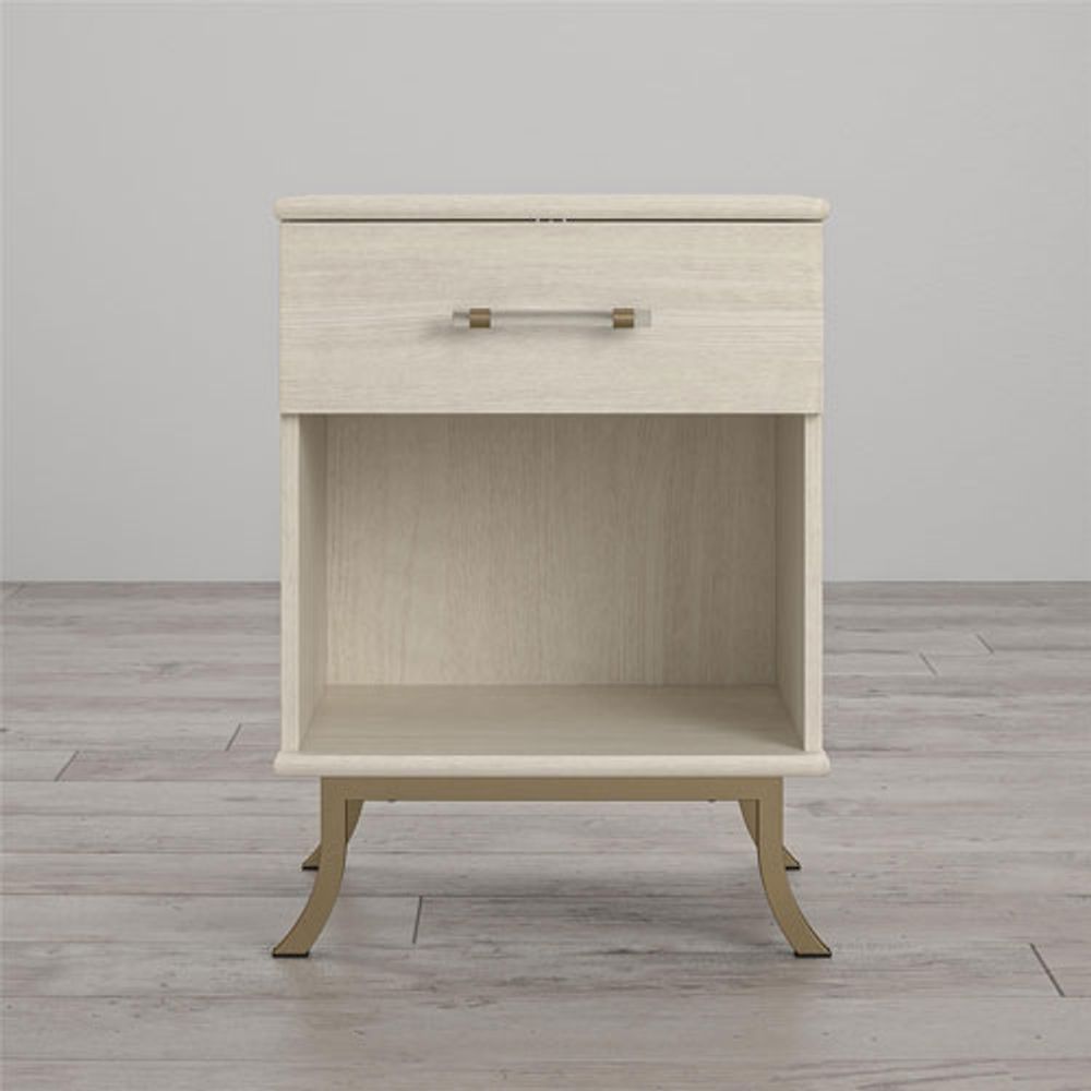 Monarch Hill Clementine Contemporary 1-Drawer Kids Nightstand - Ivory Oak