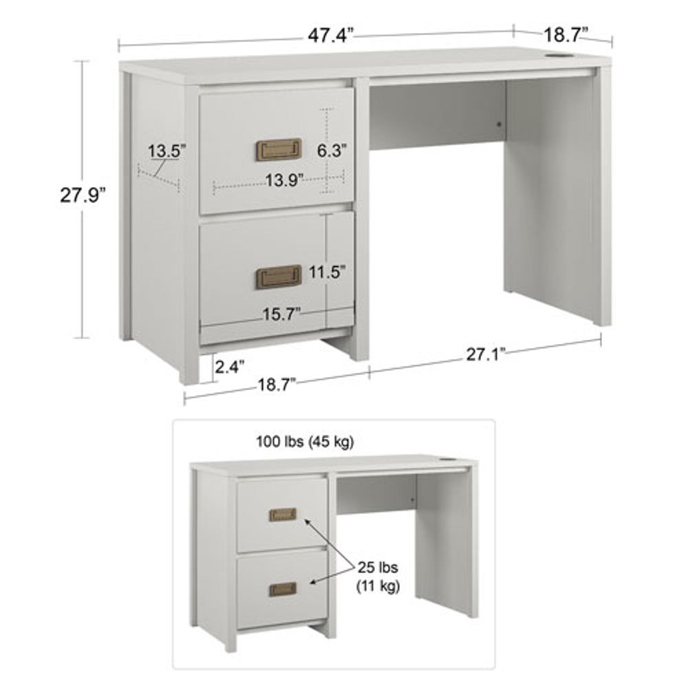 Monarch Hill Haven Single Pedestal Kids’ Desk - Dove Grey