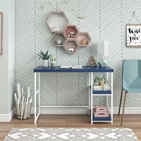 Bureau pour enfants avec 2 tablettes réversibles Sofia - Bleu marine/Gris