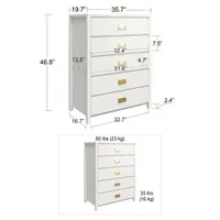 Monarch Hill Haven Transitional 5-Drawer Kids Dresser - Dove Grey