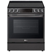 LG 30" 6.3 Cu. Ft. True Convection 5-Element Slide-In Electric Air Fry Range (LSEL6335D) - Black Stainless Steel