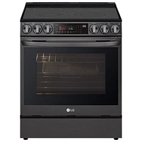 LG 30" 6.3 Cu. Ft. True Convection 5-Element Slide-In Electric Air Fry Range (LSEL6335D) - Black Stainless Steel