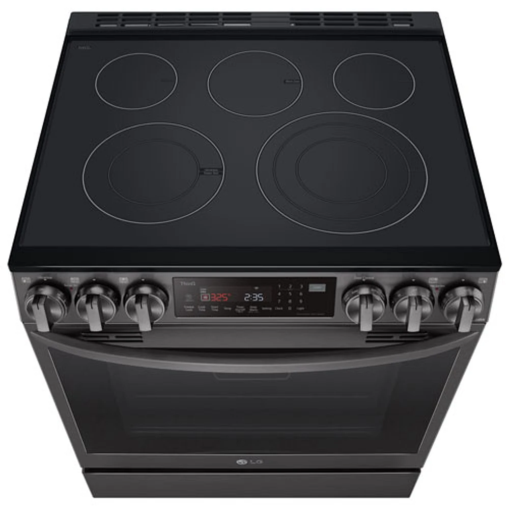 LG 30" 6.3 Cu. Ft. True Convection 5-Element Slide-In Electric Air Fry Range (LSEL6335D) - Black Stainless Steel