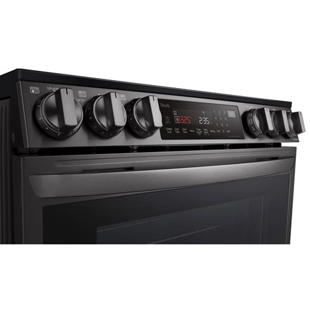 LG 30" 6.3 Cu. Ft. True Convection 5-Element Slide-In Electric Air Fry Range (LSEL6335D) - Black Stainless Steel