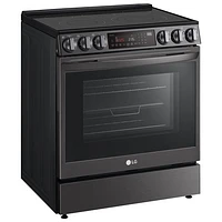 LG 30" 6.3 Cu. Ft. True Convection 5-Element Slide-In Electric Air Fry Range (LSEL6335D) - Black Stainless Steel